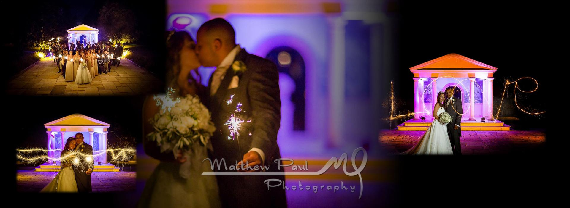 Wedding sparklers at Rowton Castle