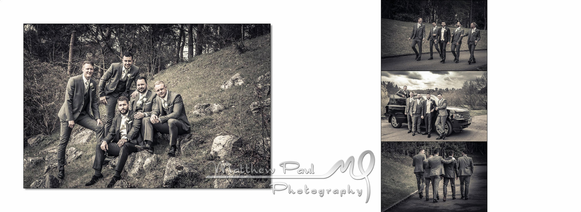 Westerham Golf Club, groomsmen on rockery