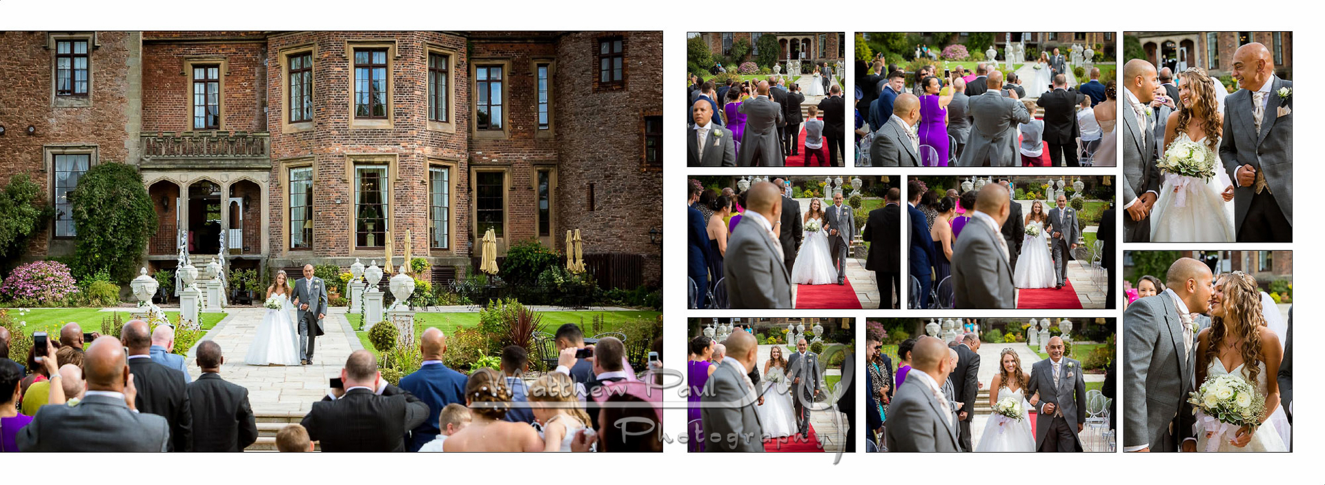 Wedding ceremony outdoors castle